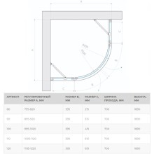Душевой уголок 110х110 см Vegas Glass AFS 110 01 01 прозрачное