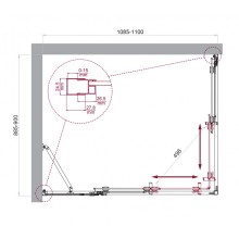 Душевой уголок BelBagno LUCE-AH-21-110/90-P-Cr