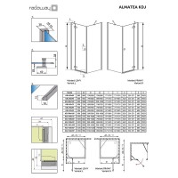 Душевой уголок Radaway Almatea KDJ 100x80 L 32142-01-01NL профиль Хром стекло прозрачное