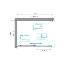 Душевой уголок BelBagno UNO-195-AH-1-120/80-C-NERO