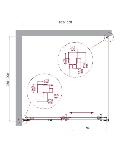Душевой уголок BelBagno LUCE-A-1-100/100-C-Cr