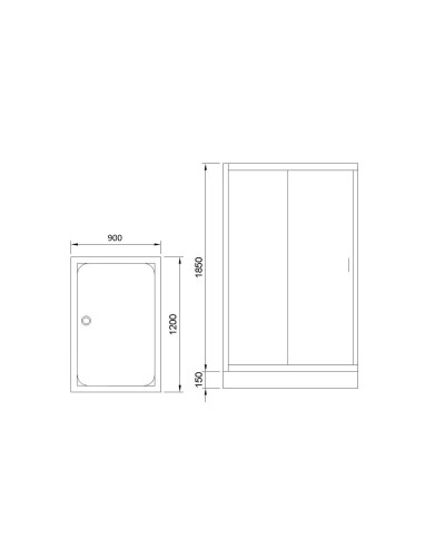 Душевой уголок с поддоном 120х90 см Royal Bath RB9120HP-T-CH прозрачное
