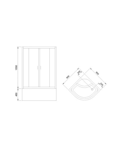 Душевой уголок с поддоном 90х90 см Royal Bath RB90BK-C-CH матовое