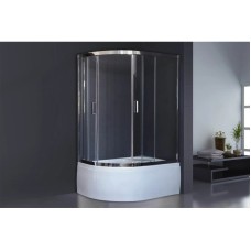 Душевой уголок с поддоном 120х80 см Royal Bath RB8120BK-T-CH-R прозрачное