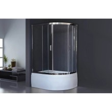 Душевой уголок с поддоном 120х80 см Royal Bath RB8120BK-T-CH-L прозрачное