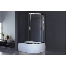 Душевой уголок с поддоном 120х80 см Royal Bath RB8120BK-T-CH-L прозрачное