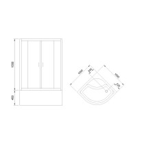 Душевой уголок с поддоном 100х100 см Royal Bath RB100BK-T-CH прозрачное