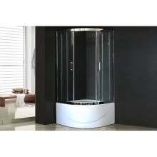 Душевой уголок с поддоном 100х100 см Royal Bath RB100BK-T-CH прозрачное