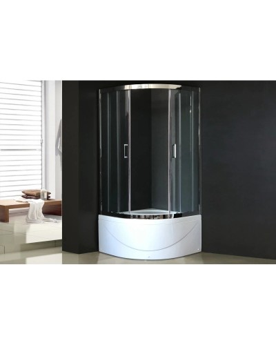 Душевой уголок с поддоном 100х100 см Royal Bath RB100BK-T-CH прозрачное