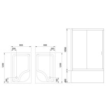 Душевой уголок без поддона 120х80 см Royal Bath RB-L-3002-5 прозрачное
