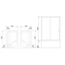 Душевой уголок без поддона 120х80 см Royal Bath RB-L-3002-5 прозрачное