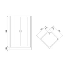 Душевой уголок без поддона 90х90 см Royal Bath RB-L-3002-2 прозрачное