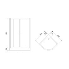 Душевой уголок без поддона 100х100 см Royal Bath RB-L-3001-5 прозрачное