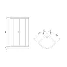 Душевой уголок без поддона 100х100 см Royal Bath RB-L-3001-5 прозрачное
