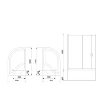 Душевой уголок без поддона 120х80 см Royal Bath RB-L-3001-3 прозрачное