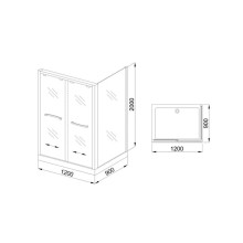 Душевой уголок без поддона 120х90 см Royal Bath RB-L-2011-1200-9L прозрачное