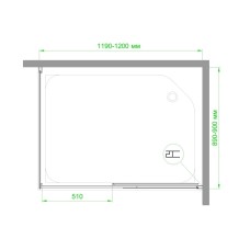 Душевой уголок без поддона 120х90 см Royal Bath RB9012B-R прозрачное