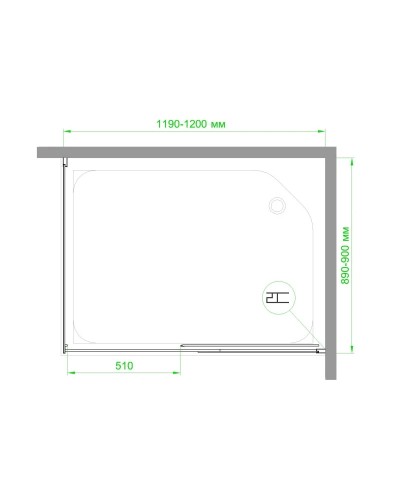 Душевой уголок без поддона 120х90 см Royal Bath RB9012B-R прозрачное