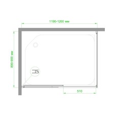 Душевой уголок без поддона 120х90 см Royal Bath RB9012B-L прозрачное