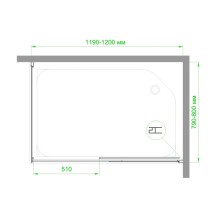 Душевой уголок без поддона 120х80 см Royal Bath RB8012B-R прозрачное