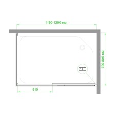 Душевой уголок без поддона 120х80 см Royal Bath RB8012B-R прозрачное