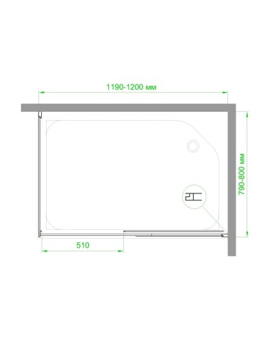 Душевой уголок без поддона 120х80 см Royal Bath RB8012B-R прозрачное
