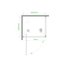 Душевой уголок без поддона 92х82 см Royal Bath RB8090HV-C-CH матовое