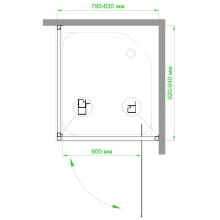 Душевой уголок без поддона 82х92 см Royal Bath RB9080HV-C-CH матовое