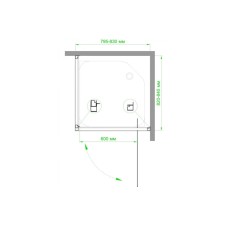 Душевой уголок без поддона 82х82 см Royal Bath RB8080HV-T-CH прозрачное