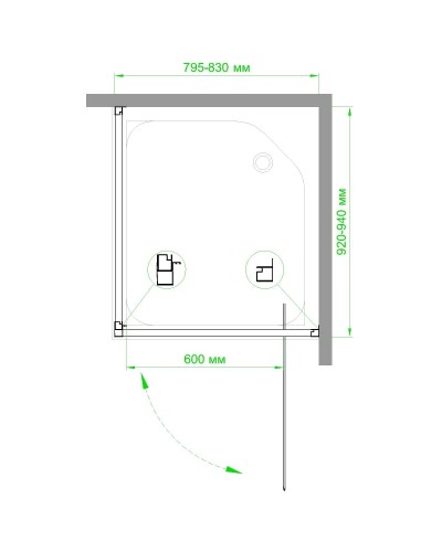 Душевой уголок без поддона 82х92 см Royal Bath RB9080HV-T-CH прозрачное