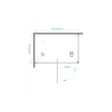 Душевой уголок без поддона 122х82 см Royal Bath RB8120HV-T-CH прозрачное