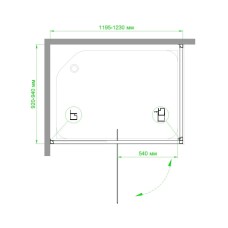Душевой уголок без поддона 122х92 см Royal Bath RB9120HV-C-CH матовое