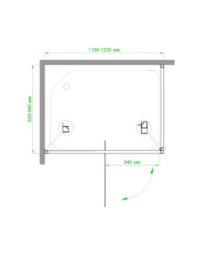 Душевой уголок без поддона 122х92 см Royal Bath RB9120HV-C-CH матовое