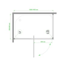 Душевой уголок без поддона 142х92 см Royal Bath RB9140HV-C-CH матовое