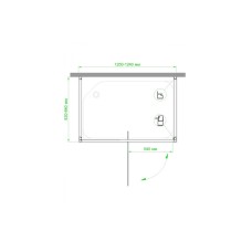 Душевой уголок без поддона 122х82 см Royal Bath RB8120HV-C-CH-P матовое