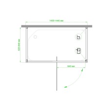 Душевой уголок без поддона 142х82 см Royal Bath RB8140HV-T-CH-P прозрачное