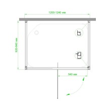 Душевой уголок без поддона 122х92 см Royal Bath RB9120HV-T-CH-P прозрачное