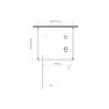 Душевой уголок без поддона 92х82 см Royal Bath RB8090HV-C-CH-P матовое
