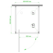 Душевой уголок без поддона 82х92 см Royal Bath RB9080HV-C-CH-P матовое