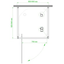 Душевой уголок без поддона 92х92 см Royal Bath RB9090HV-C-CH-P матовое