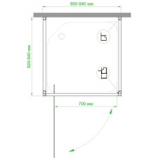 Душевой уголок без поддона 92х92 см Royal Bath RB9090HV-C-CH-P матовое