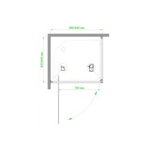 Душевой уголок без поддона 92х82 см Royal Bath RB8090HV-T-CH прозрачное