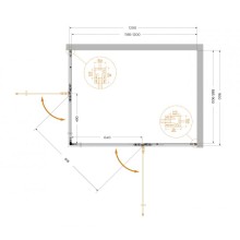 Душевой уголок CEZARES LINER-AH-2-120/90-C-Cr-R правый