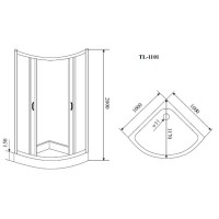 Душевой уголок с поддоном 100x100 см Timo TL-1101 R прозрачное с рисунком