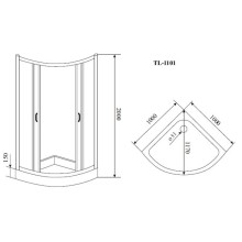 Душевой уголок с поддоном 100x100 см Timo TL-1101 R прозрачное с рисунком