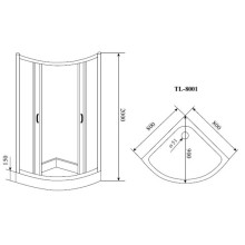 Душевой уголок с поддоном 80x80 см Timo TL-8001 F матовое