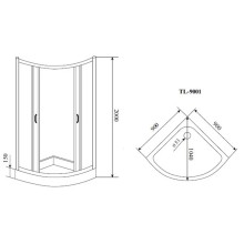 Душевой уголок с поддоном 90x90 см Timo TL-9001 R прозрачное с рисунком