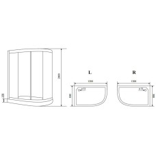 Душевой уголок с поддоном 120x80 см Timo BY-549 L прозрачное