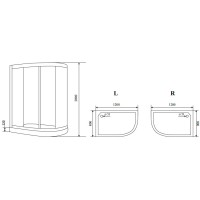 Душевой уголок с поддоном 120x80 см Timo BY-549 R прозрачное