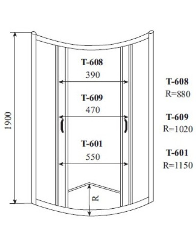 Душевой уголок без поддона 90x90 см Timo ALTTI-609 F матовое